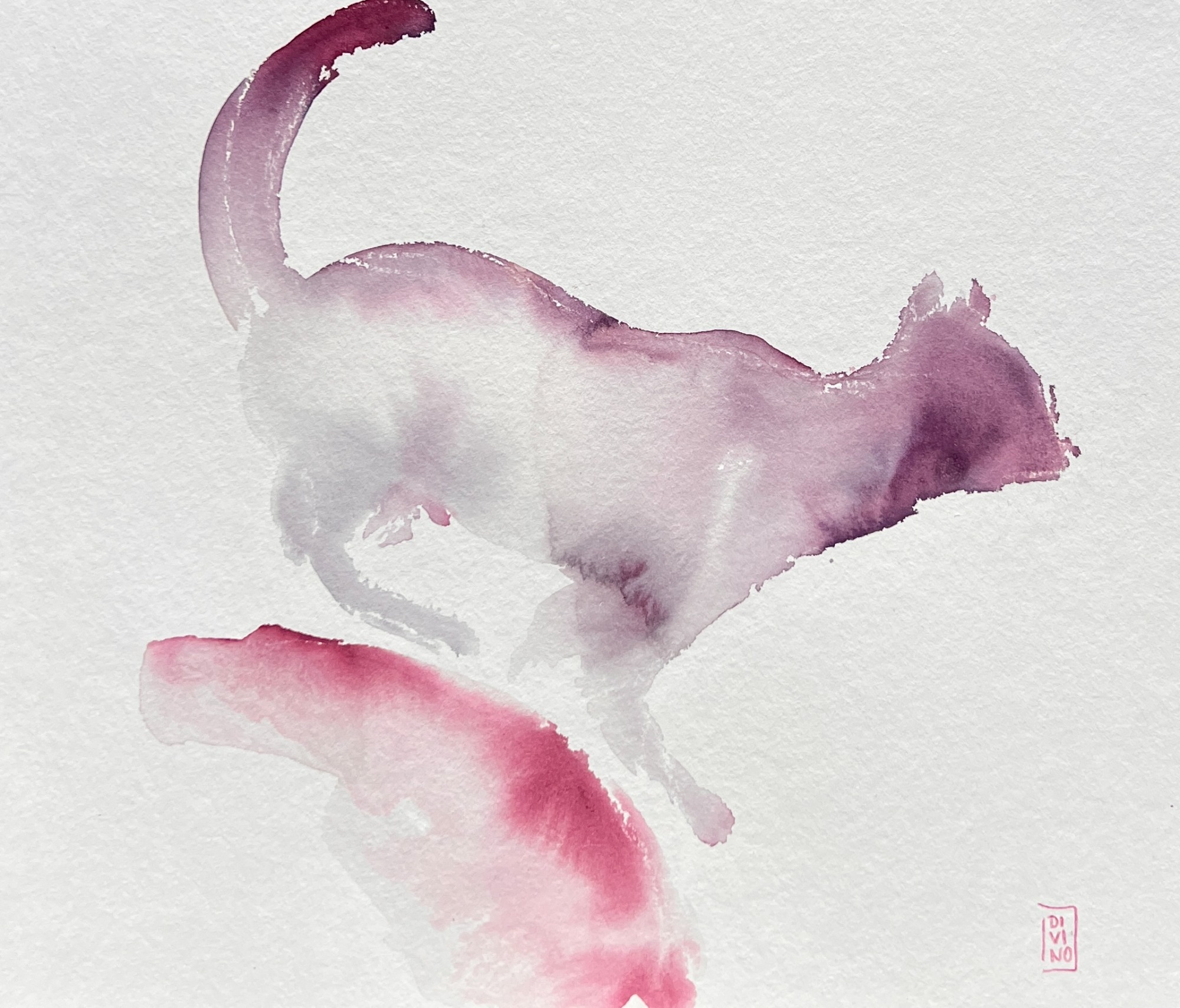 image — aquarelle au vin rouge — Art DiVino, La Londe-les-Maures