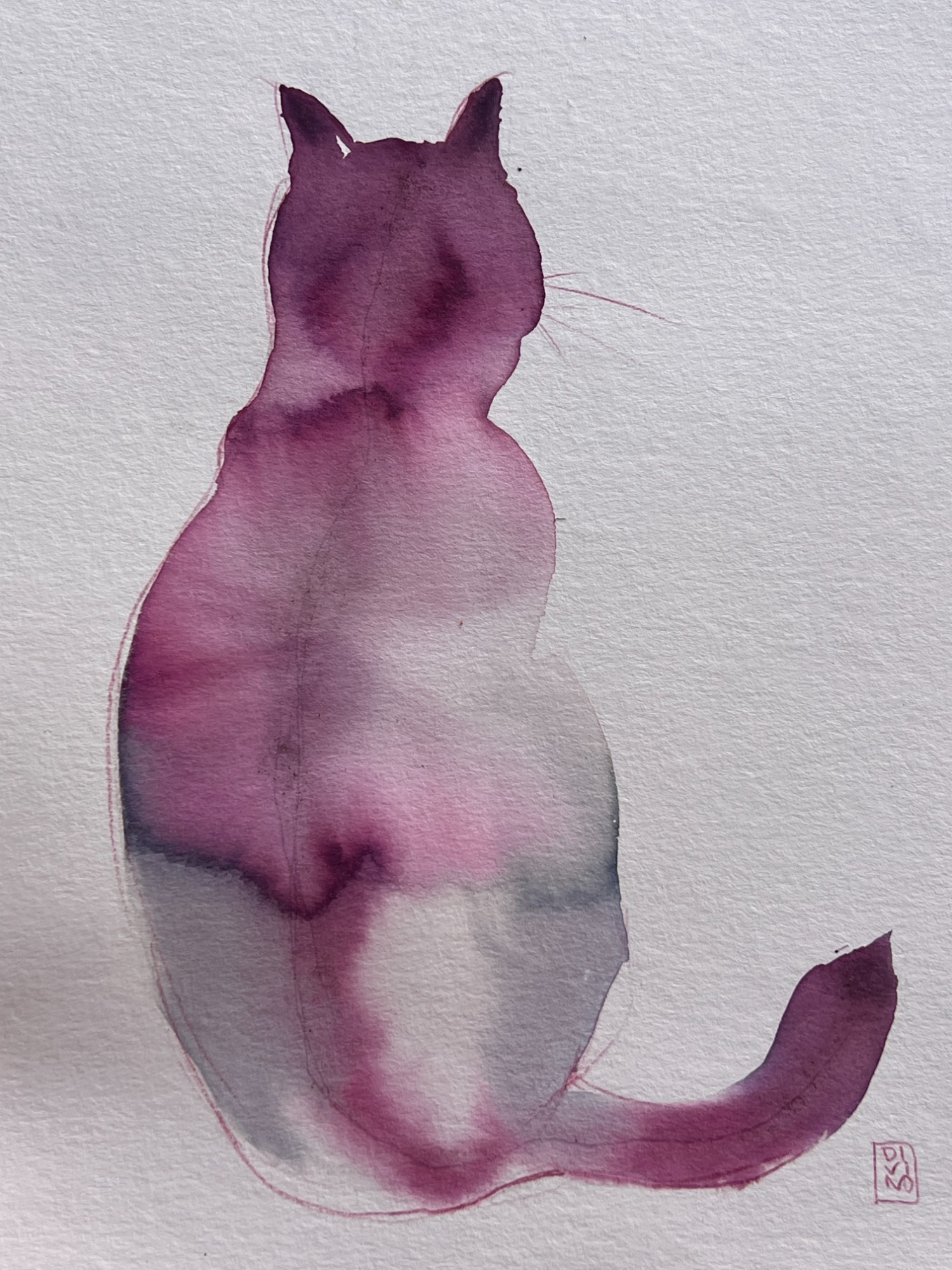 image — aquarelle au vin rouge — Art DiVino, La Londe-les-Maures
