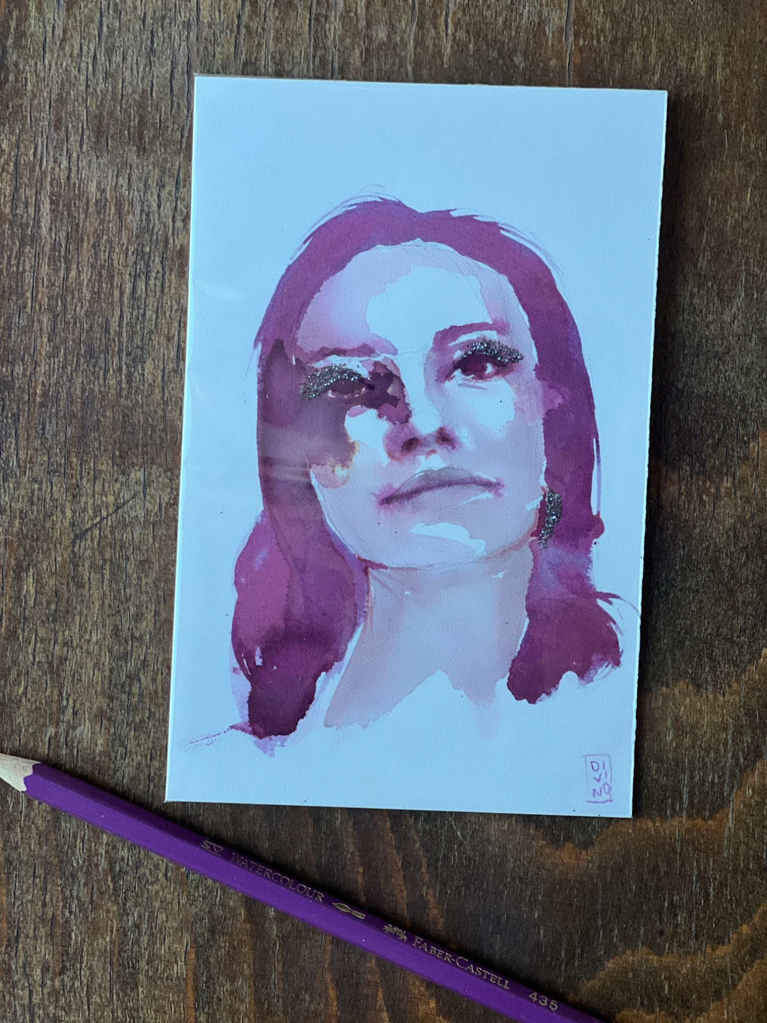 image — aquarelle au vin rouge — Art DiVino, La Londe-les-Maures