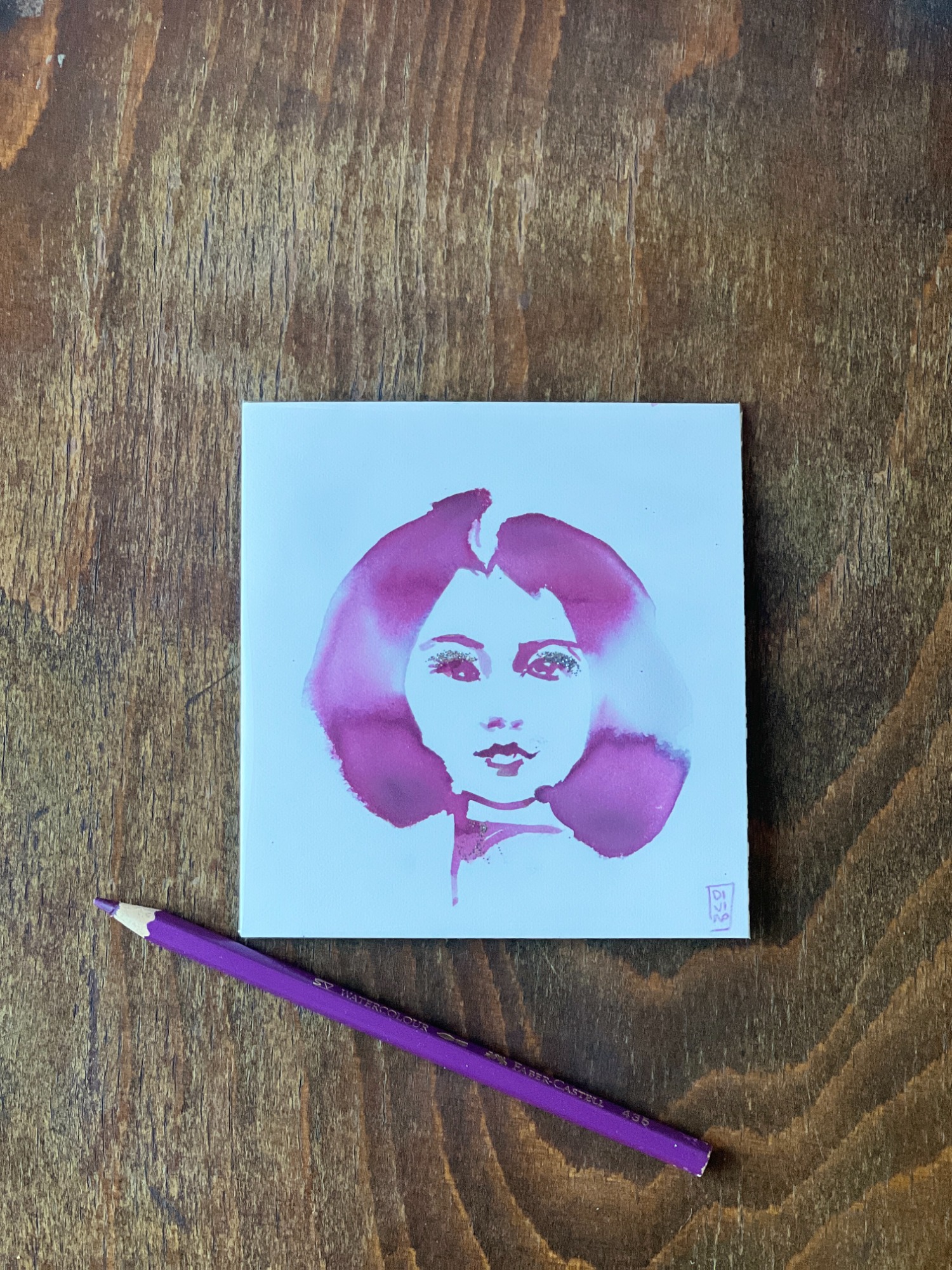 image — aquarelle au vin rouge — Art DiVino, La Londe-les-Maures