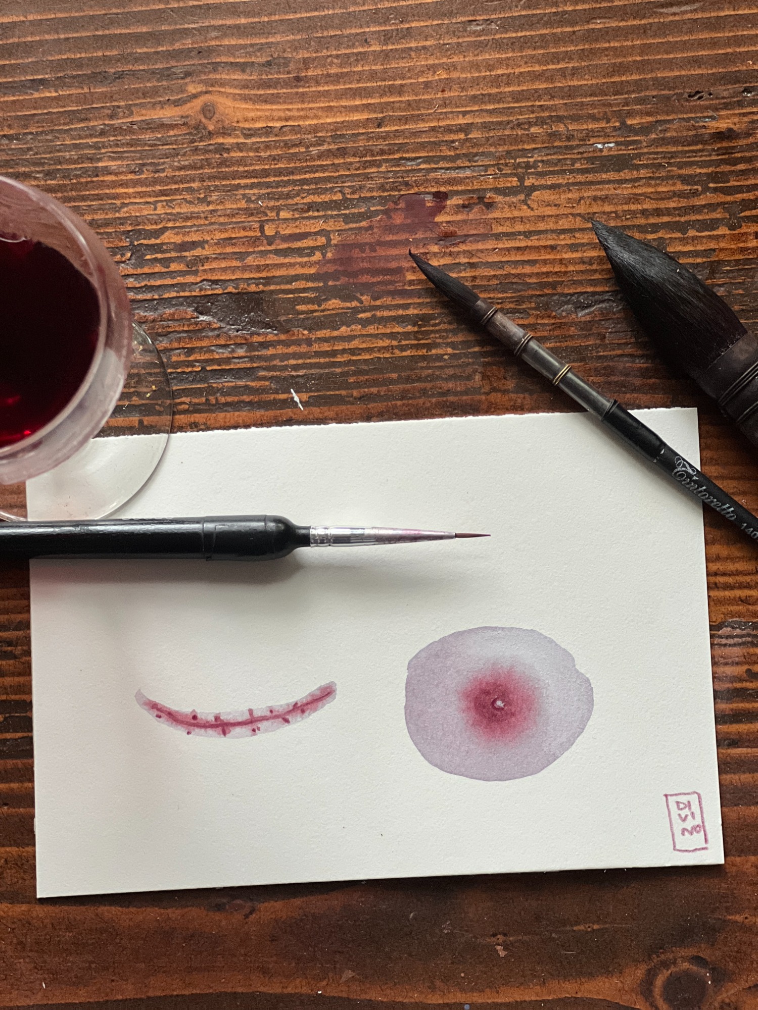 image — aquarelle au vin rouge — Art DiVino, La Londe-les-Maures