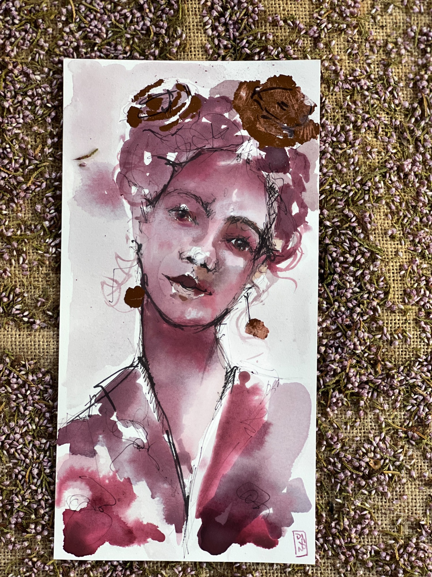 image — aquarelle au vin rouge — Art DiVino, La Londe-les-Maures