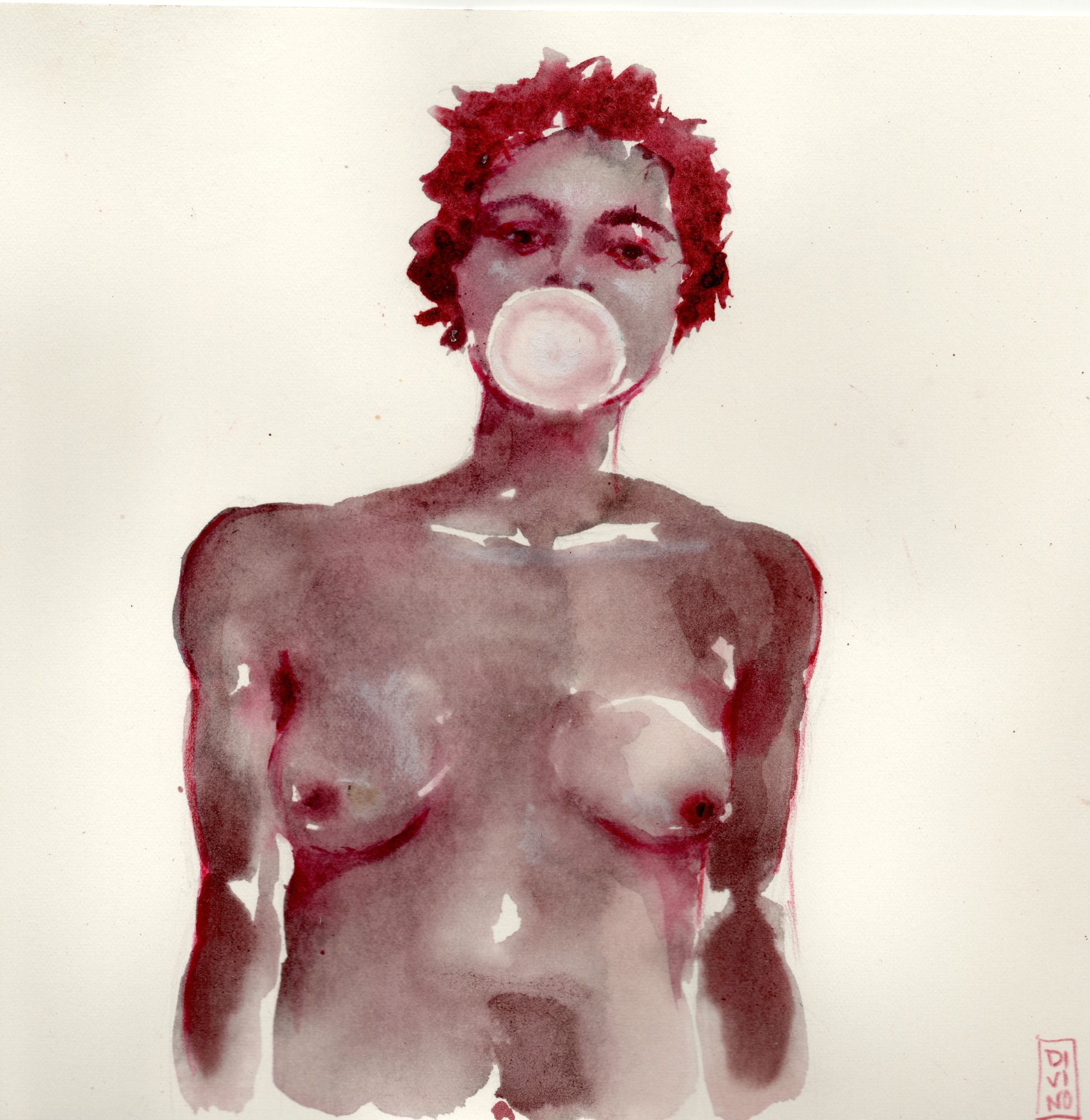 image — aquarelle au vin rouge — Art DiVino, La Londe-les-Maures