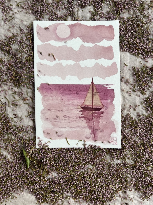 image — aquarelle au vin rouge — Art DiVino, La Londe-les-Maures