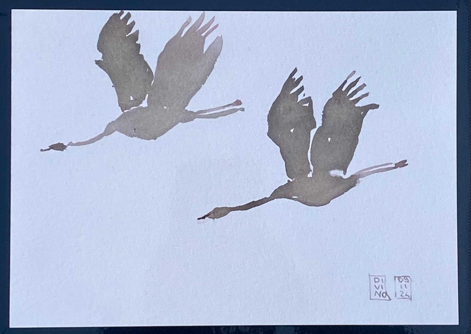 40 vendu — aquarelle au vin rouge — Art DiVino, La Londe-les-Maures