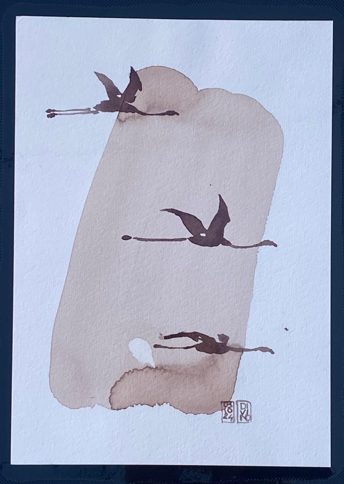 36 — aquarelle au vin rouge — Art DiVino, La Londe-les-Maures