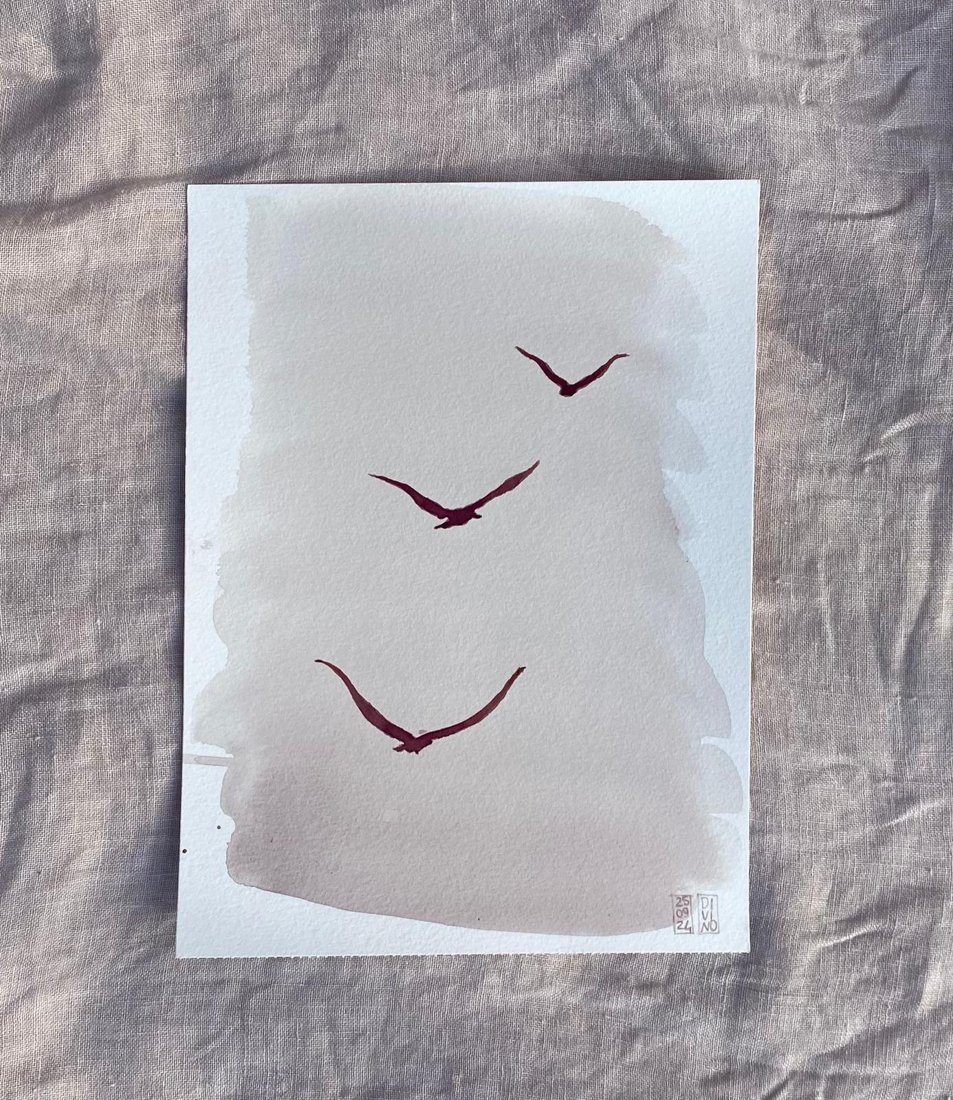 21 — aquarelle au vin rouge — Art DiVino, La Londe-les-Maures